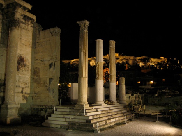 Las ruinas de la biblioteca de Adriano.